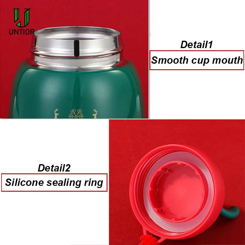 Рождественский термос для воды UNTIOR вакуумная фляжка 330 мл Изолированная бутылка