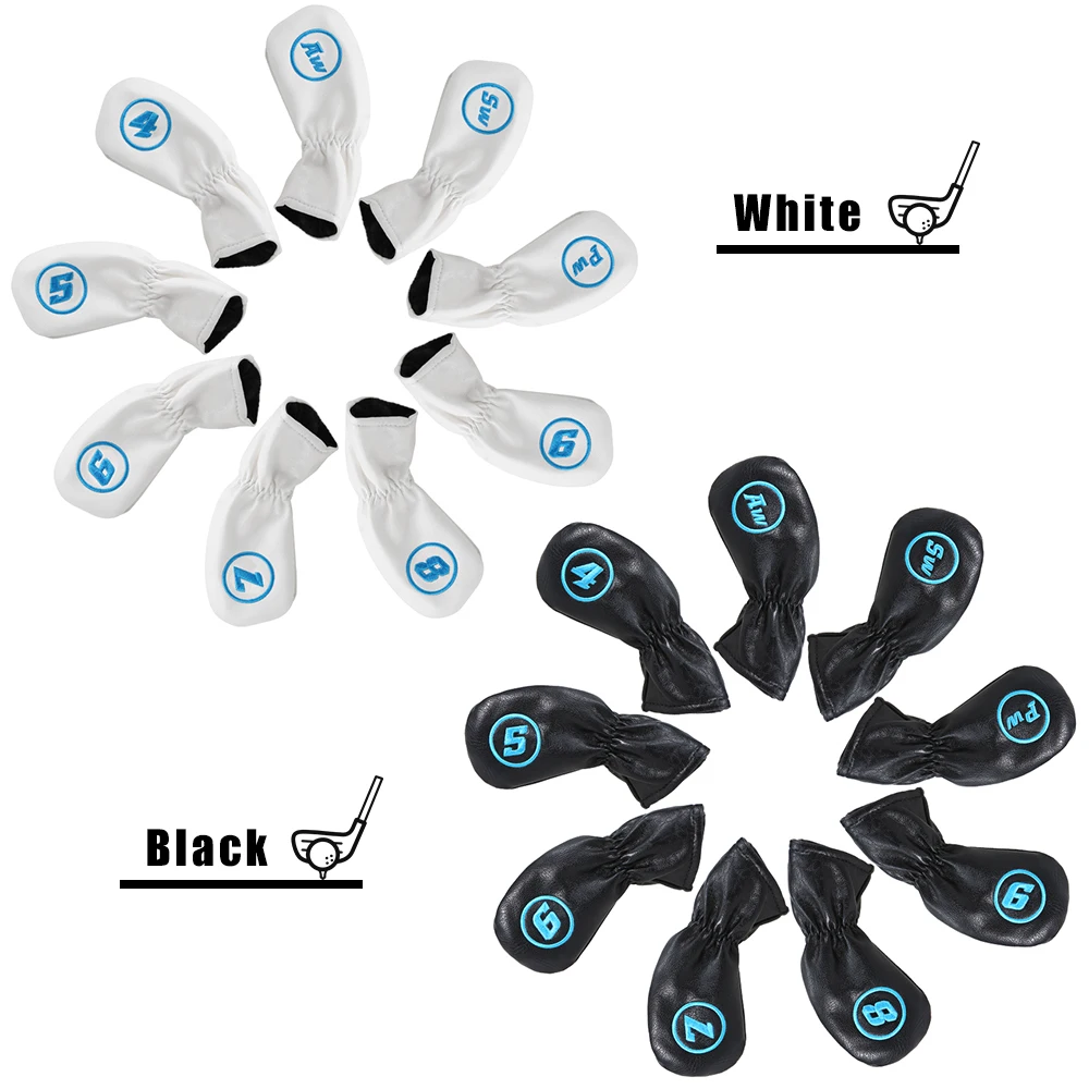 

9 Pcs Golf Head Cover Golf Iron Head Covers Set Club Headcovers with Elastic Band Golf Club Head Covers