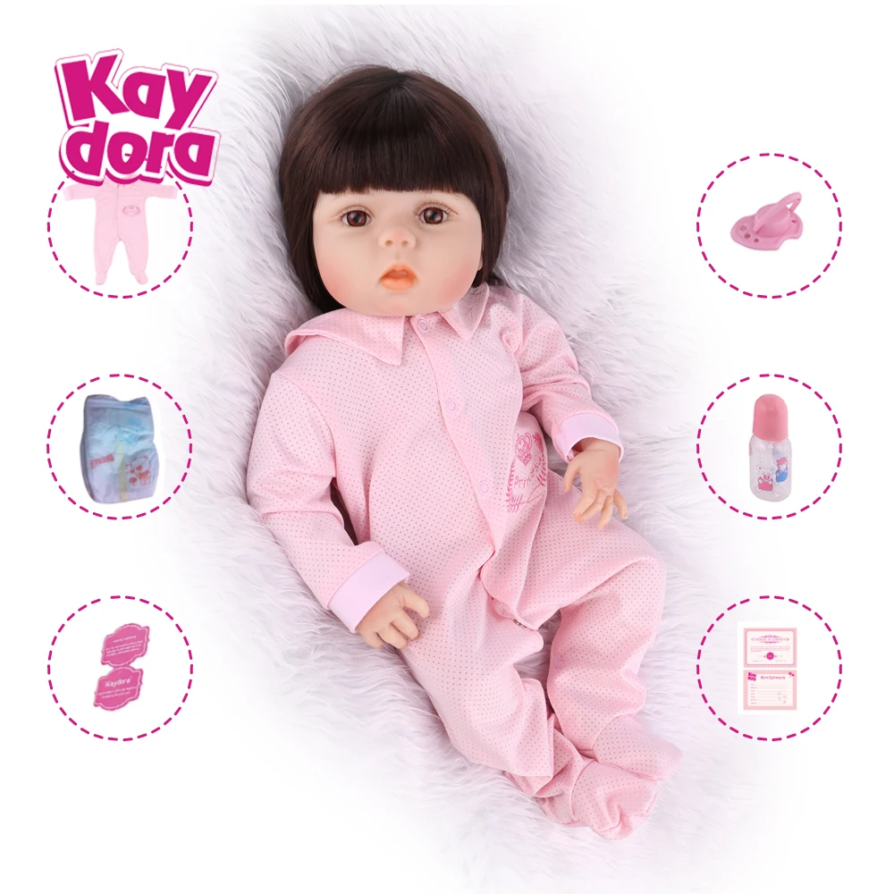 

KAYDORA Soft Touch Vinyl Bebe Reborn Baby Dolls 55cm Kids Bath Play Toys Alive Menina Toddler Girls Birthday Surprise Gifts