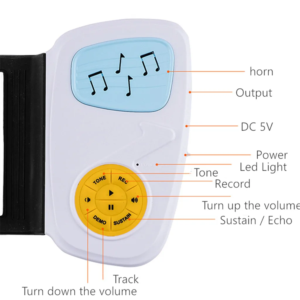 Музыкальные инструменты гибкая свернутая Электронная Мягкая клавиатура