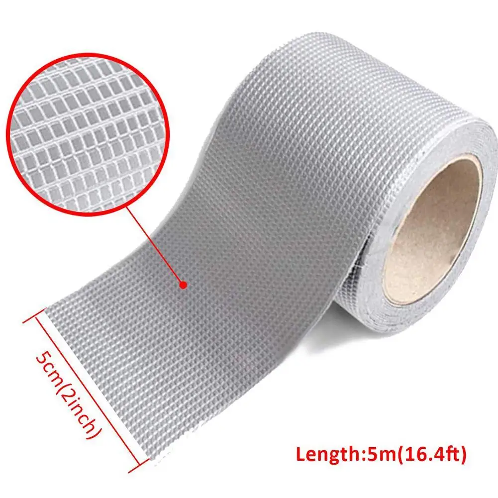 

5-10M High Temperature Resistance Waterproof Tape Aluminum Foil Thicken Butyl Tape Wall Crack Roof Duct Repair Adhesive Tape N2