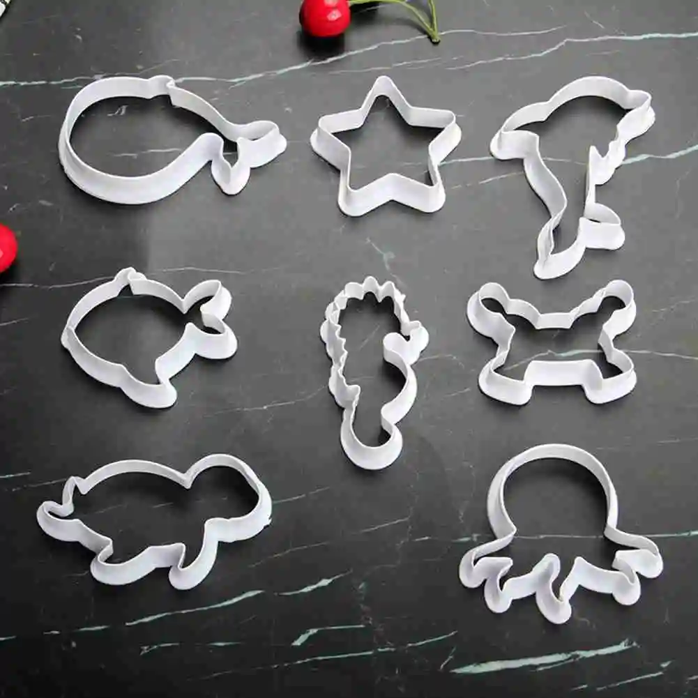 

Marine Life Cookie Cutter DIY Baking Fondant Plastic Biscuit Mold Cookie Mold Cutter Marine Life Dolphin Seahorse Starfish Mold