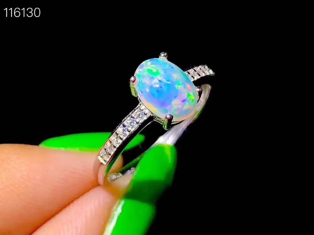 Новинка кольцо из натурального опала 925 Серебро Простой и прозрачный новый