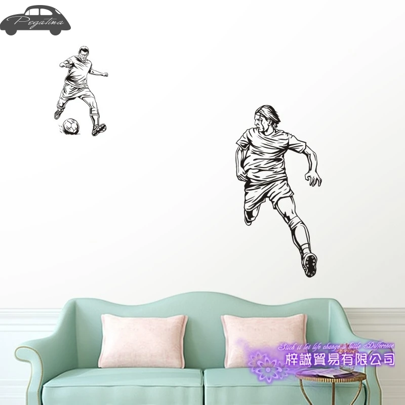 Football Player Wall Sticker Sports Decal Kids Room Decoration Posters Vinyl Car Soccer | Дом и сад