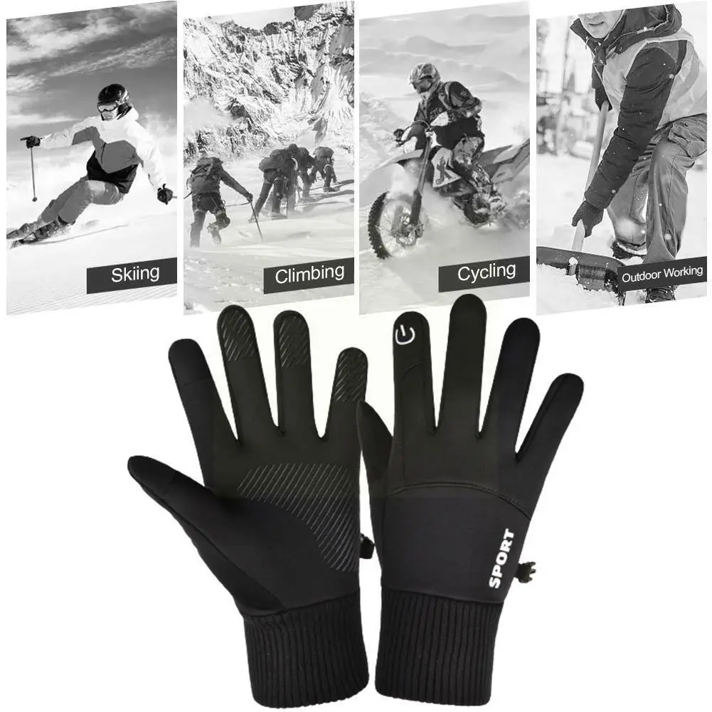 

Мужские и женские водонепроницаемые перчатки на весну и зиму, бархатные ветрозащитные Нескользящие модные перчатки для лыжного спорта и ак...