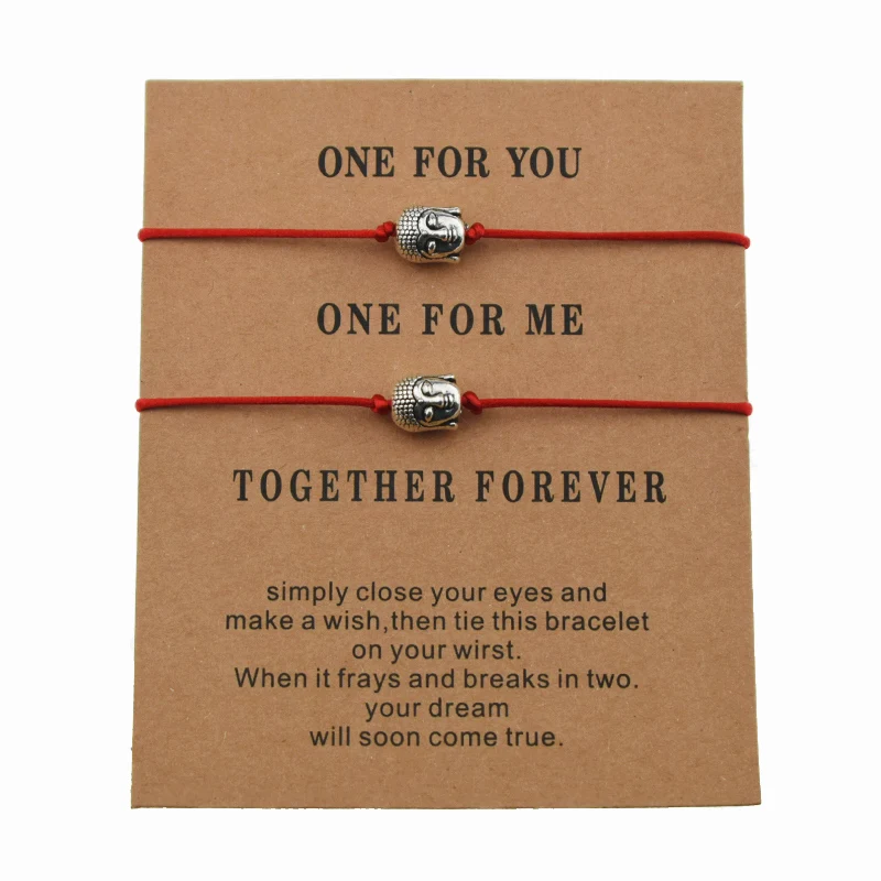 2 шт./компл. Этнические тибетские бриллиантовые браслеты с красными лентами для