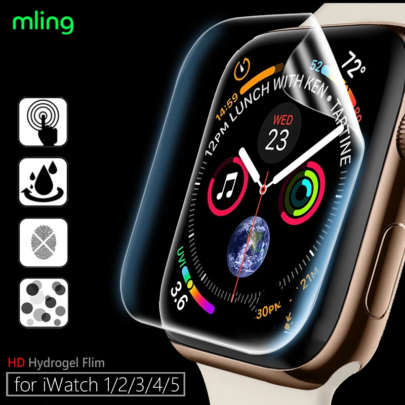 Не стеклянная Защитная пленка с полным покрытием для iWatch 4/5 SE 7 41 мм 40 44 экрана Apple