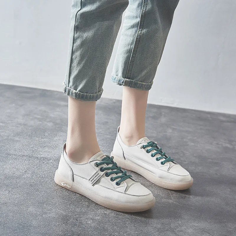 

Fashion Shoes Women's Vulcanize Shoes Spring Summer New Casual Classic Genuine Leather Shoes Women Casual White Shoes Sneakers