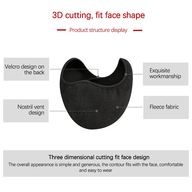 

Winter Warm Mask Fleece Earmuffs Riding Ski Snowboard Face Mask Windproof Earmuff Mask Safety Respirator Protection For Adult