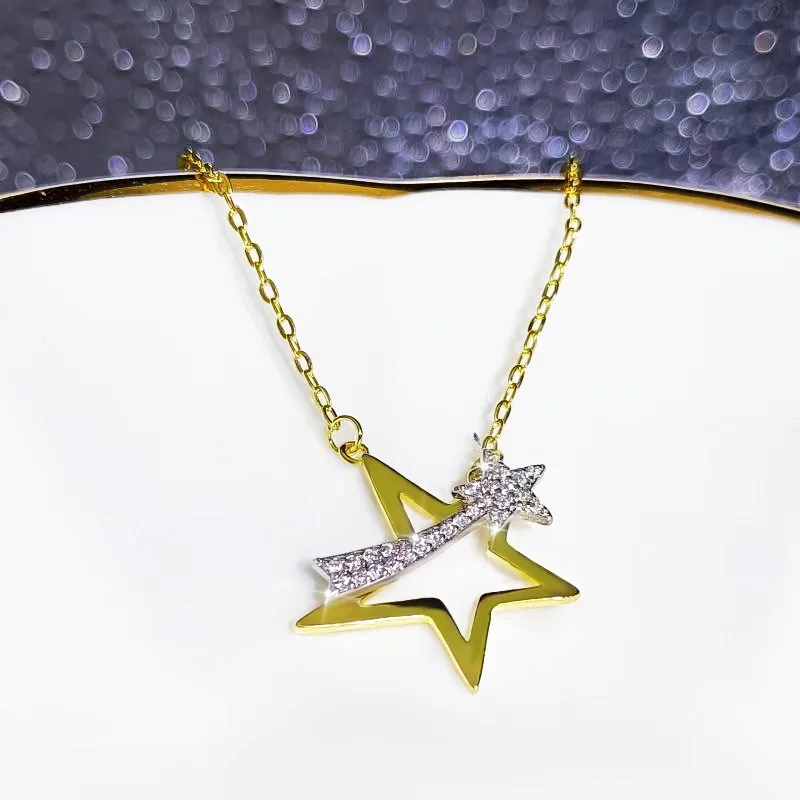 NEW Romantic Five Pointed Star Pendant Necklaces S925 Silver Women Anniversary Valentine's Day Love Gift Fashion Jewelry | Украшения и