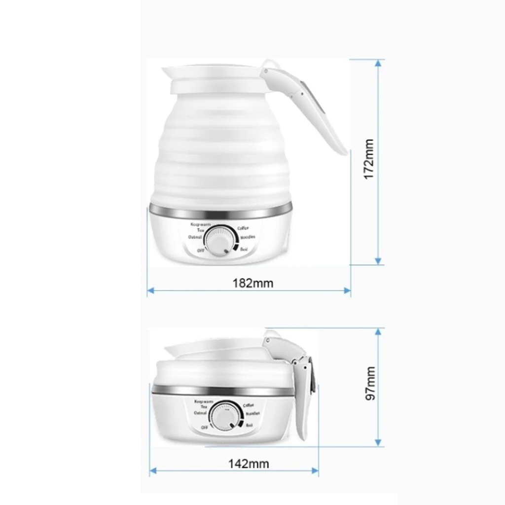 

600ML Electric Kettle Water Boiler Power Cord FoldableTravel Water Boiler EU Plug