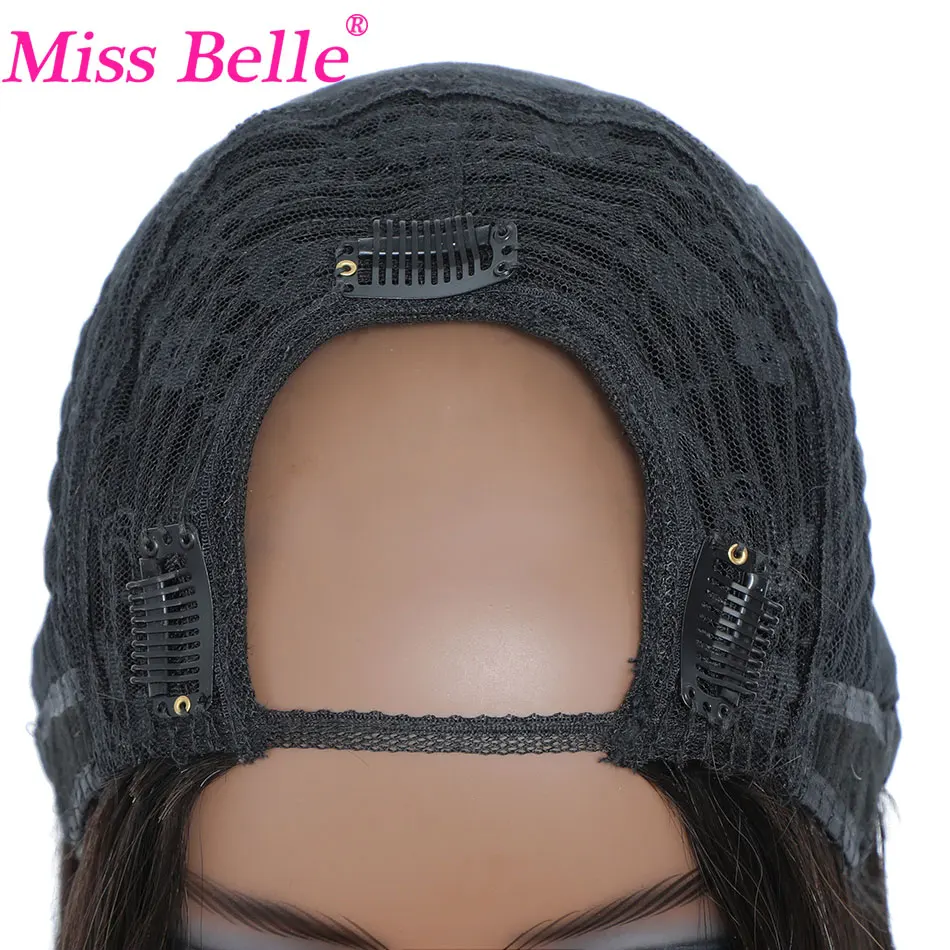 

U Part Wig Bone Straight Human Hair Wigs For Black Women Glueless U part Human Hair Wig Natural Color 28 30 inch Miss Belle