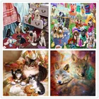 Алмазная 5D картина luoviзем сделай сам, вышивка с милым рисунком животного, кошка, собака, полная выкладка, квадратнаякруглая картина, домашний декор