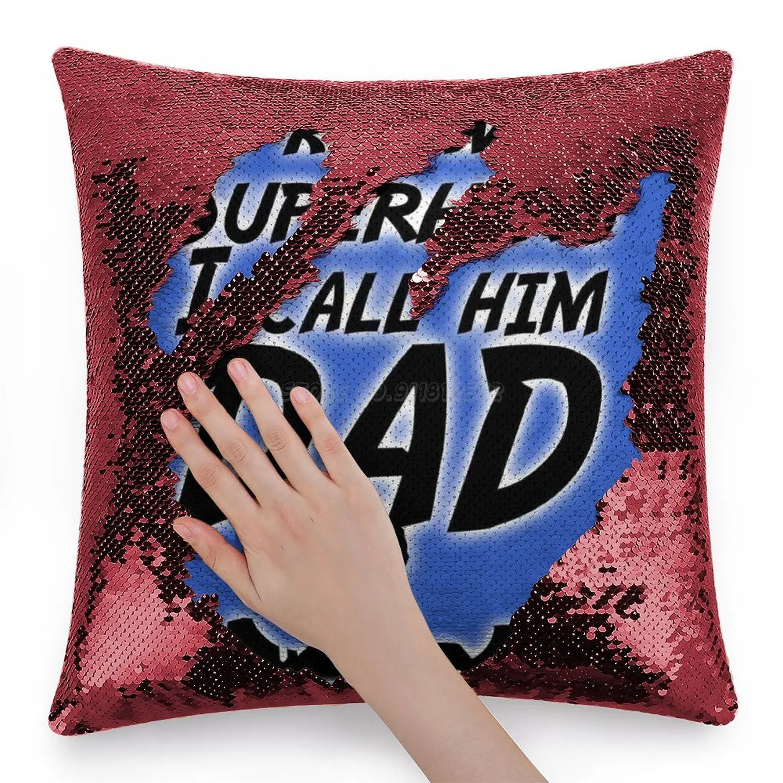 Наволочка с блестками в виде супергероя папы модная наволочка подарок для нее
