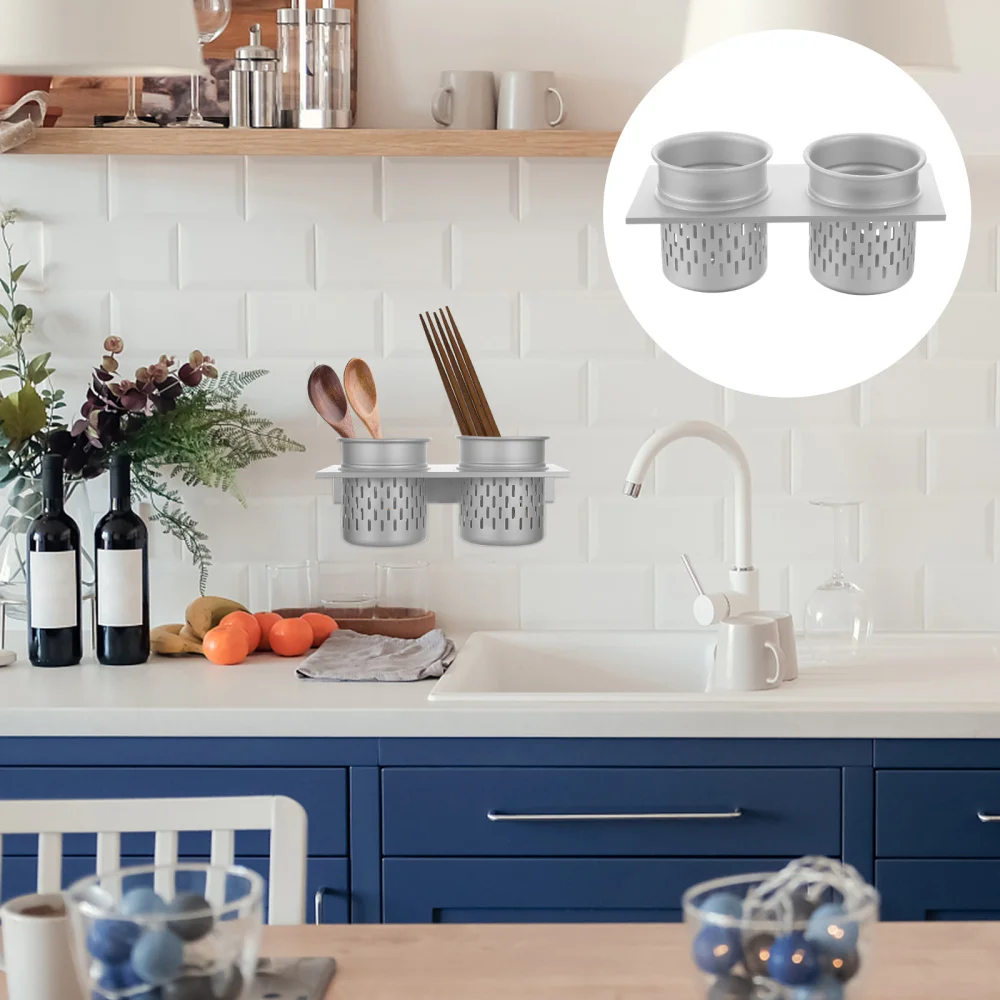 

1Pc Space Aluminum Wall-mounted Storage Rack Multi-function Punch-free Rack