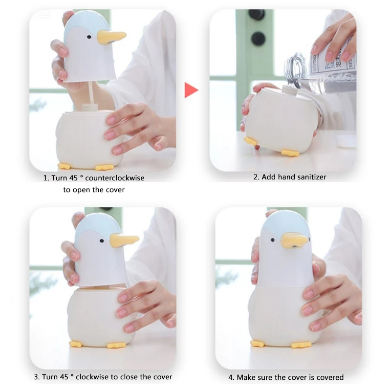 

400ml Cute Penguin Automatic Soap Dispenser Touchless Induction Foam Bubble Washing Machine For Kids Kitchen Bathroom