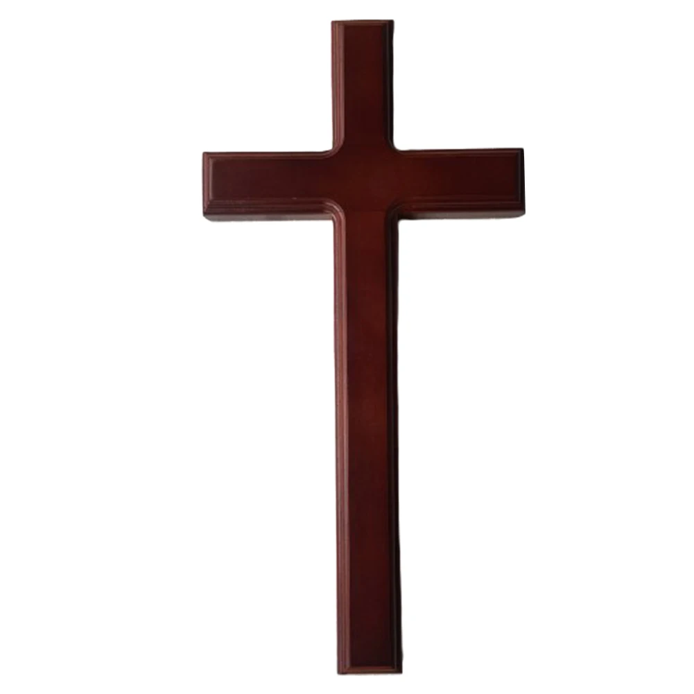 

Simple Wall Cross Solid Wood Jesus Church Christian Elegant Craft Gift Blessing 32cm Home Decor Wooden Pendant Hanging Ornament