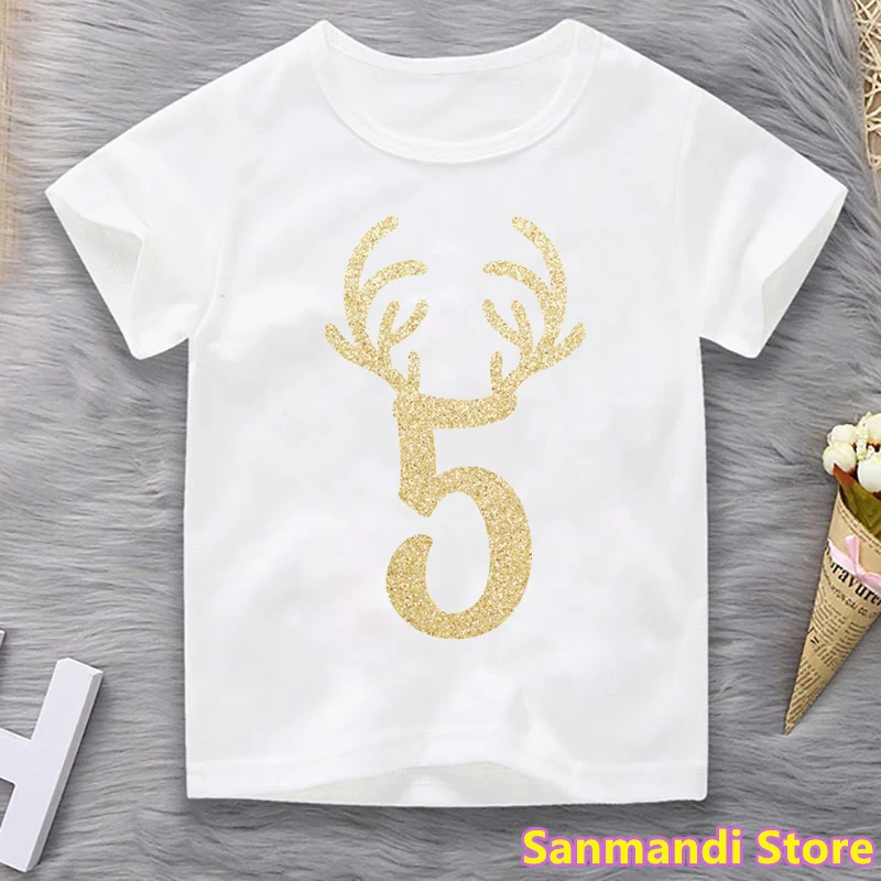 

Kawaii Children'S Clothing Golden Beer Unicorn Mermaid 5th-10th Birthday Gift T-Shirt Girls/Boys Funny Tshirt Girl Wholesale