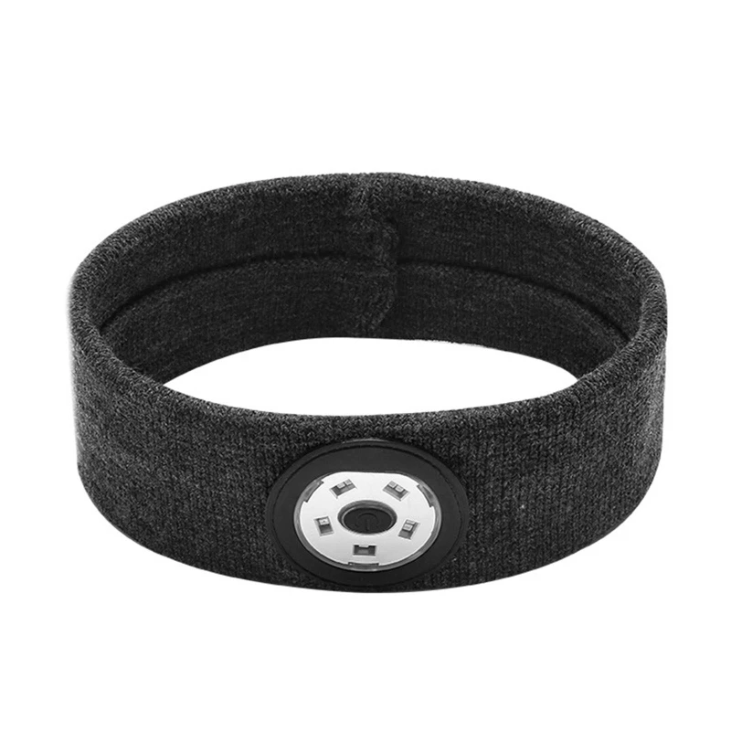 

Outdoor Sports High Stretch LED Lighted Headband USB Rechargeable Moisture Wicking Running Hat Ultra Bright Waterproof