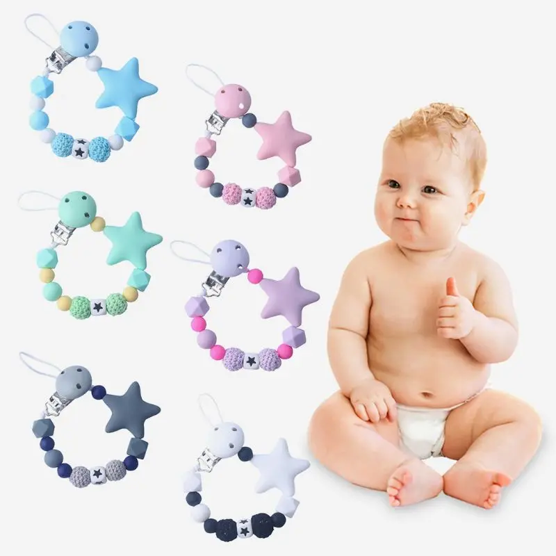 

Цепочка для соски-пустышки для мальчиков и девочек, красочный дизайн