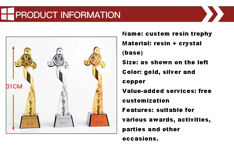 По индивидуальному заказу на трофее премии Колледж спортивные золотые трофей с