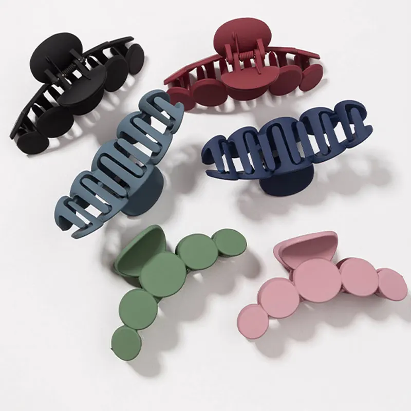 

Заколка для волос однотонная в горошек, простой зажим для волос карамельных цветов, большие акриловые аксессуары для прически «конский хво...