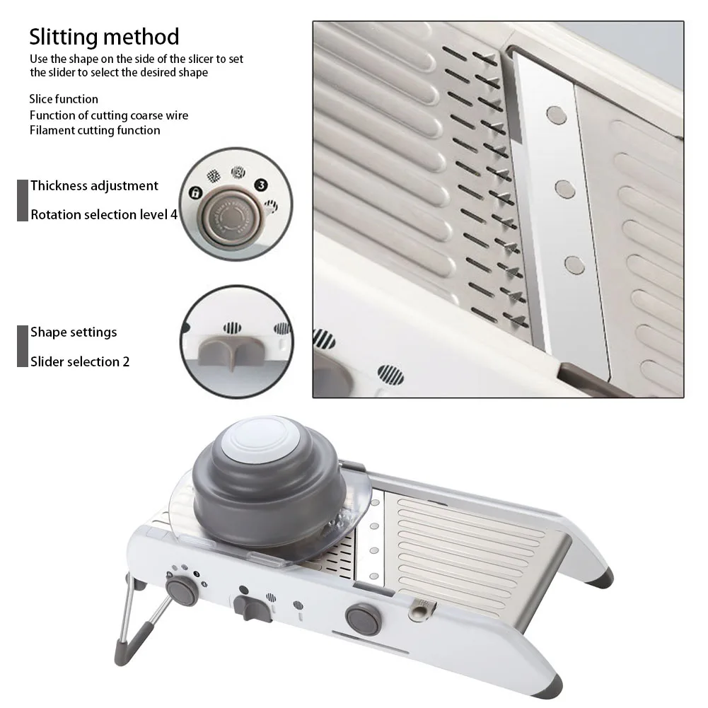 

Cooking Manual Grater Mandoline Slicer Kitchen Tool French Fry Julienne Potatoes Onion Food Vegetables Stainless Steel Chopper