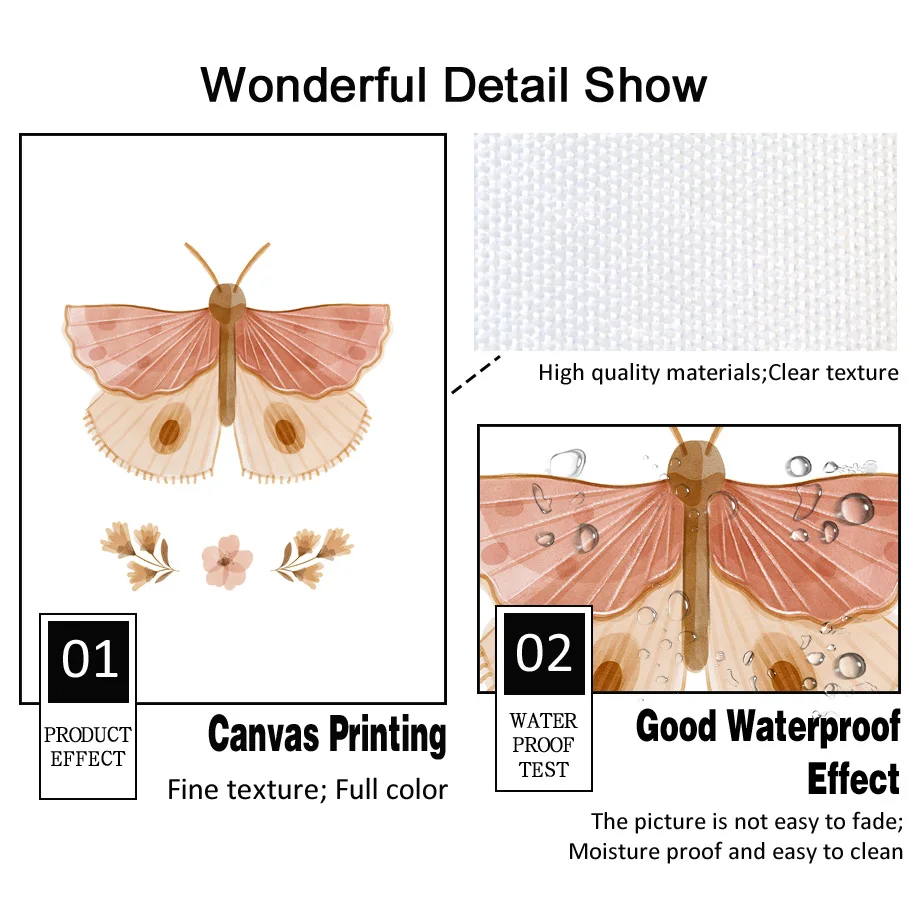Настенная картина в стиле бохо Бабочка цветок кролик яблоко грибы постеры и