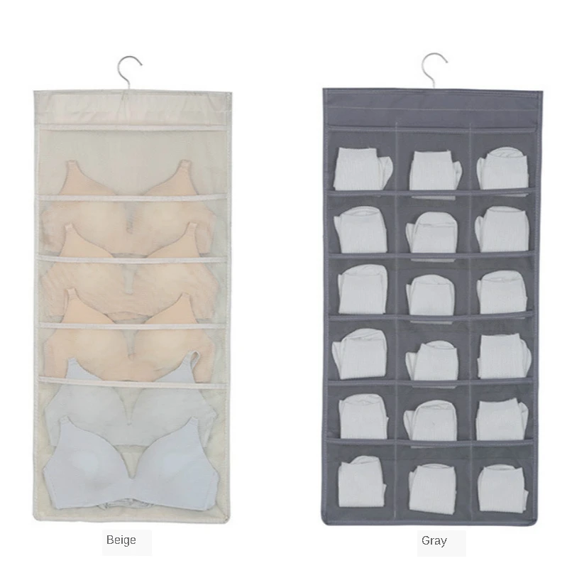 

Wardrobe Underwear Socks Storage Hanging Bag Home Double-sided Washing Cloth Storage Bag Wall Hanging Cloth Bag Bra Storage Tool