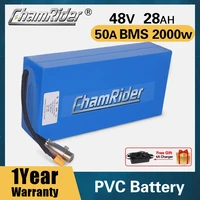 chamrider 48v 20ah ebike battery 40a bms for electric18650 21700 cell bike 1000w powerful electric bicycle battery 50a 2000w