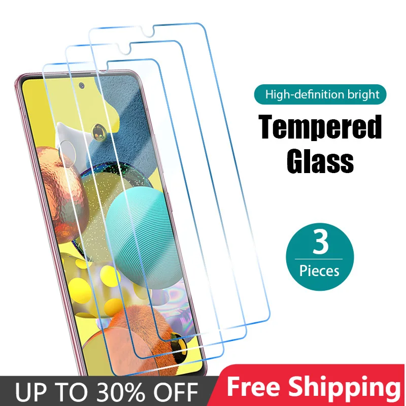 

3Pcs! Clear Film on Galaxy A51 A71 A50 A70 J2 Prime Protective Glass for Samsung J7 J5 J3 2017 EU 2016 2015 J1 Mini 9H Hardness