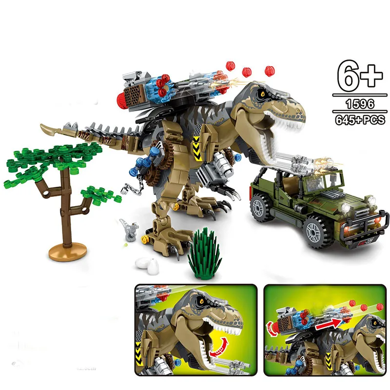 Конструктор Парк Юрского периода индорапторы тираннозавр игрушечные блоки