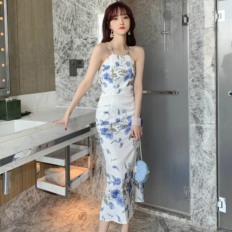 

2020 Summer Print Flower Backless Sexy Tube Dress Ladies Off Shoulder Bodycon Midi Wrap Sexy Dresses Party Night Club Dress 2020