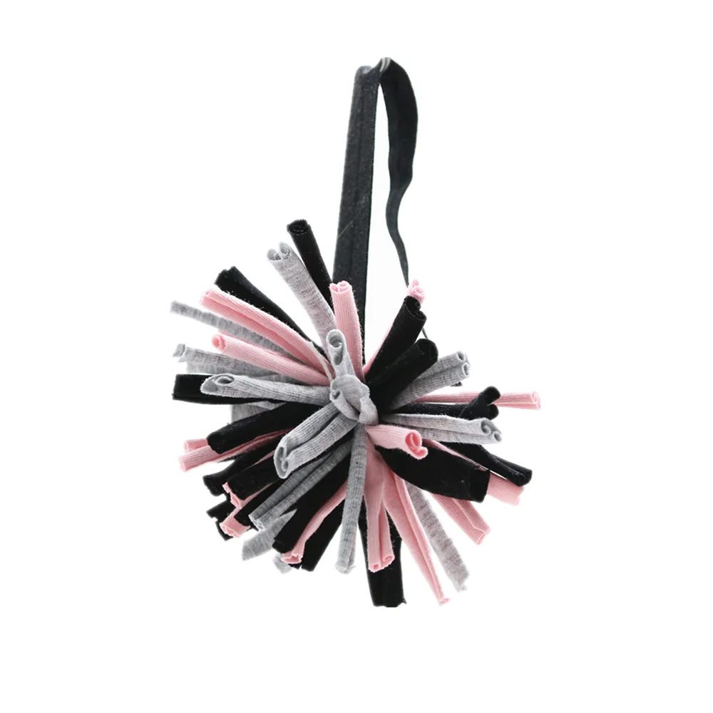 2020A Новая мода весна и лето атласный помпон детская эластичная лента для головы