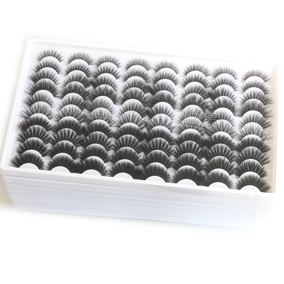 

Wholesale 40 Pairs Set Lash Book Faux Mink 3d Natural Lashes 14/16/18mm Natural Black False Eyelashes Beauty Makeup Fake Lash