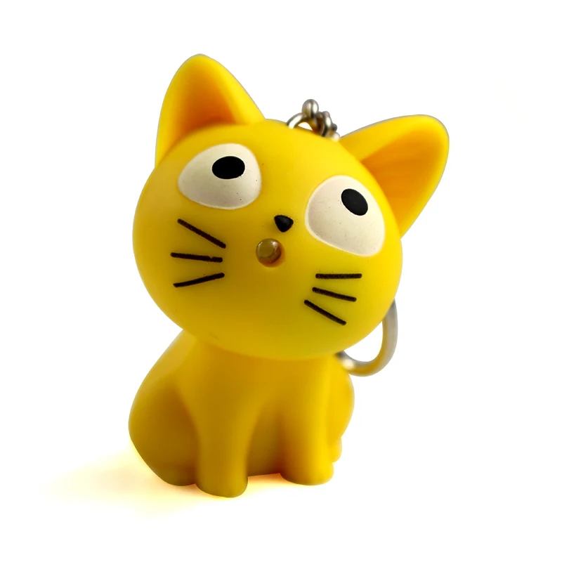 Брелок с изображением кошки и сыра милый светодиодный брелок со звуком Мяу