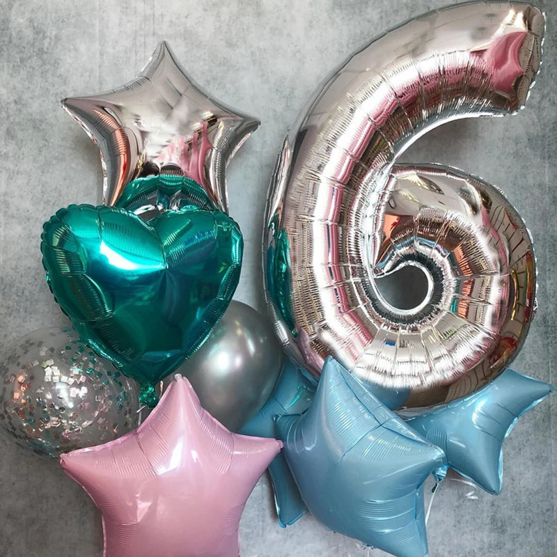 1 шт. 90 см супер большие алюминиевые воздушные шары из фольги в виде цифр 0-9 день