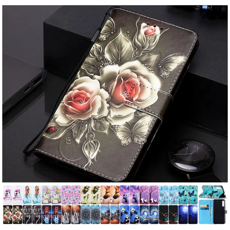 Черный розовый чехол с пандой милый кошелек для телефона сумки Samsung Galaxy A30S A40 A50 A50S