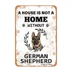 Постер жестяной для украшения стен дома, картина не дома, без немецкой овчарки, винтажный Настенный декор для кафе, бара, паба, дома, украшение для пива