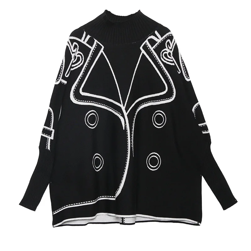 

2020 Autumn Winter Fashion Women's Sweater Tops Ins Knitwear Loose Style Turtleneck Sweater Tops Loose Jumpers Femme SA172S30