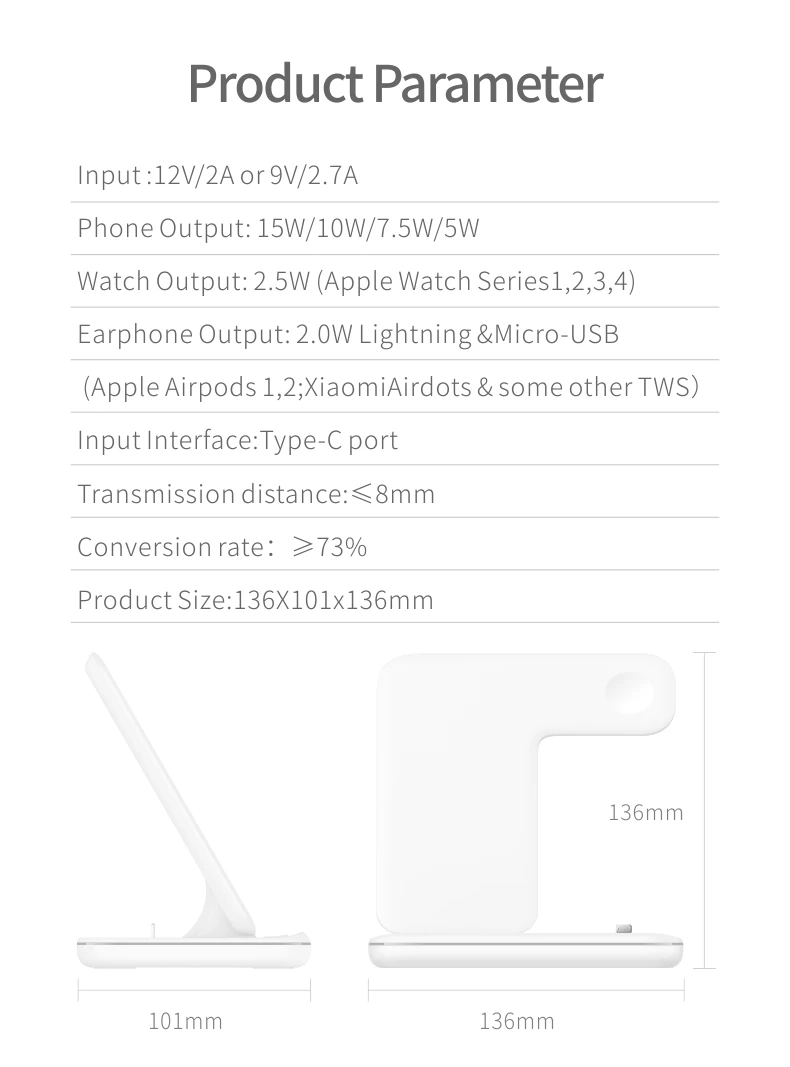 3 в 1 Qi Беспроводное зарядное устройство 15 Вт док-станция держатель для Apple Watch подставка для iPhone Xr X XS быстрое зарядное устройство Настольный для Airpod