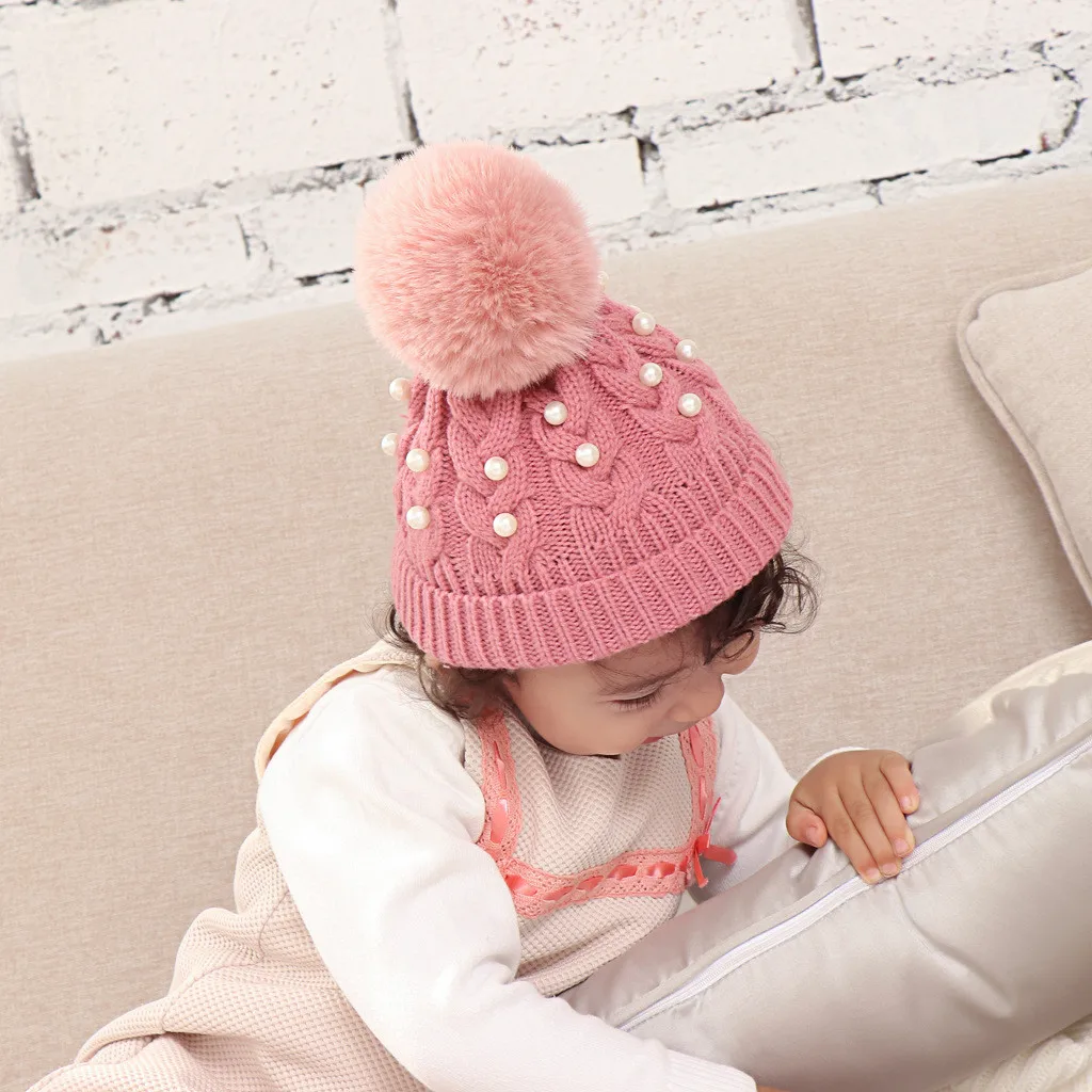 Зима 2020 милые пушистые шапки детская шапка с помпоном женская из меха теплая