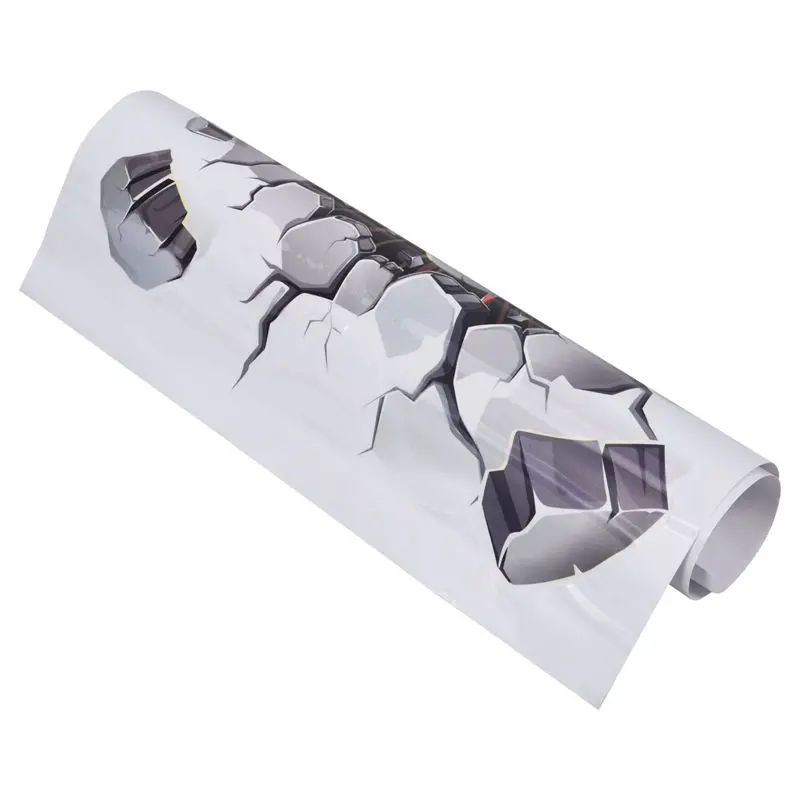 3D Наклейка на стену футбольный мяч ПВХ Искусство Футбол трещина наклейка для