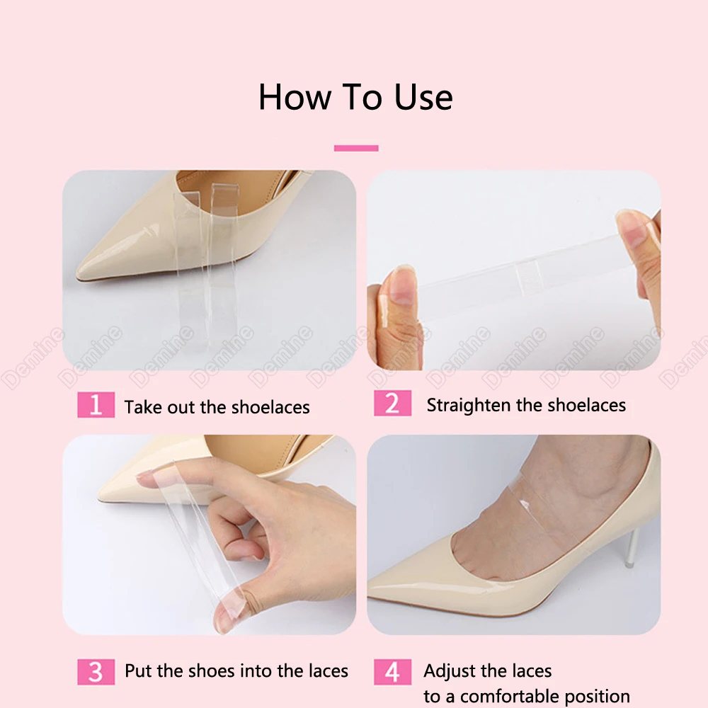 

Invisible Shoelaces for Women Shoes High Heels No Tie Anti-Drop Heel Shoelace Bundle Anti-skid Straps Shoe Laces Accessories