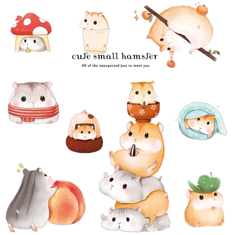 

Cartoon Animal Wall Stickers Children's Room Bedroom Decoration Aesthetic DIY Self Adhesive Wallpaper Murals