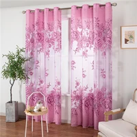 topfinel jacquard tulle translucidus curtain embroidered voile sheer curtains for living room the bedroom panel window treatment