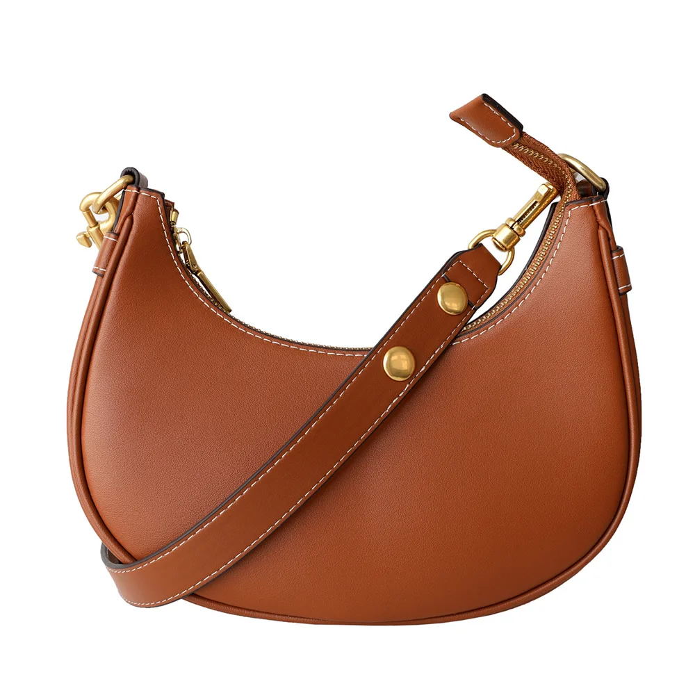 

High-end Genuine Leather Crescent Brand Bag Lamb Cashmere Shoulder Bags Underarm Saddle Bag Hobo Moon Handbag Luxury Tote