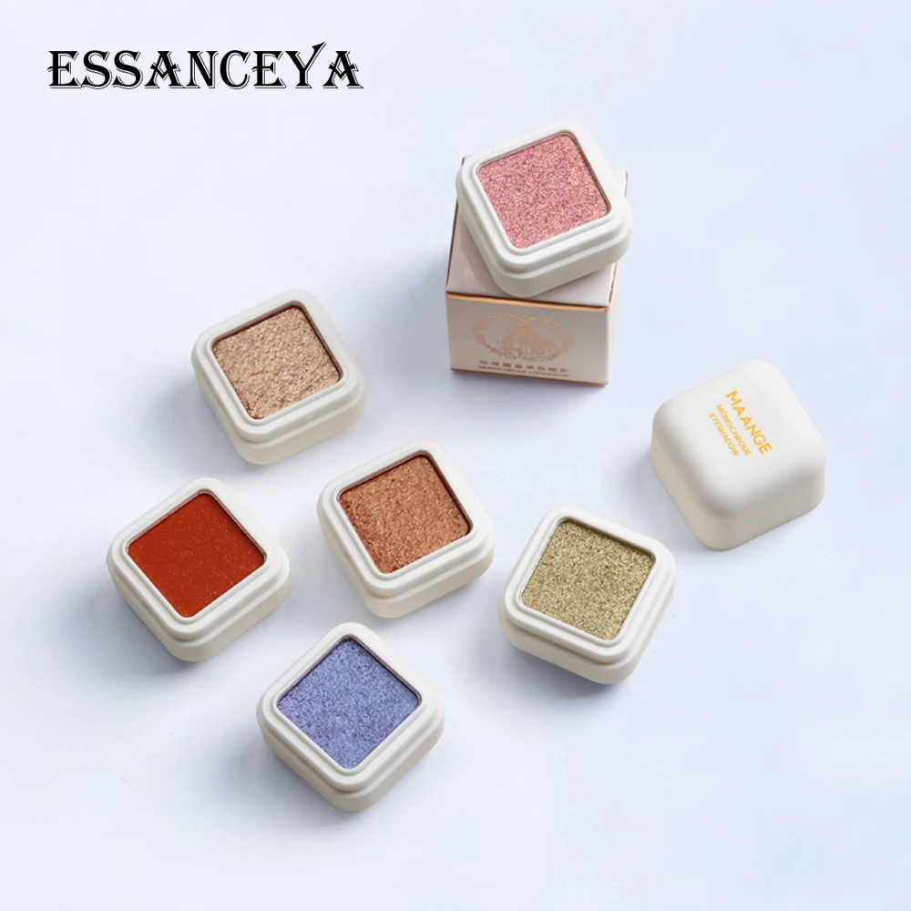 Однотонные атласные тени для век ESSANCEYA устойчивые к размазыванию долговечные