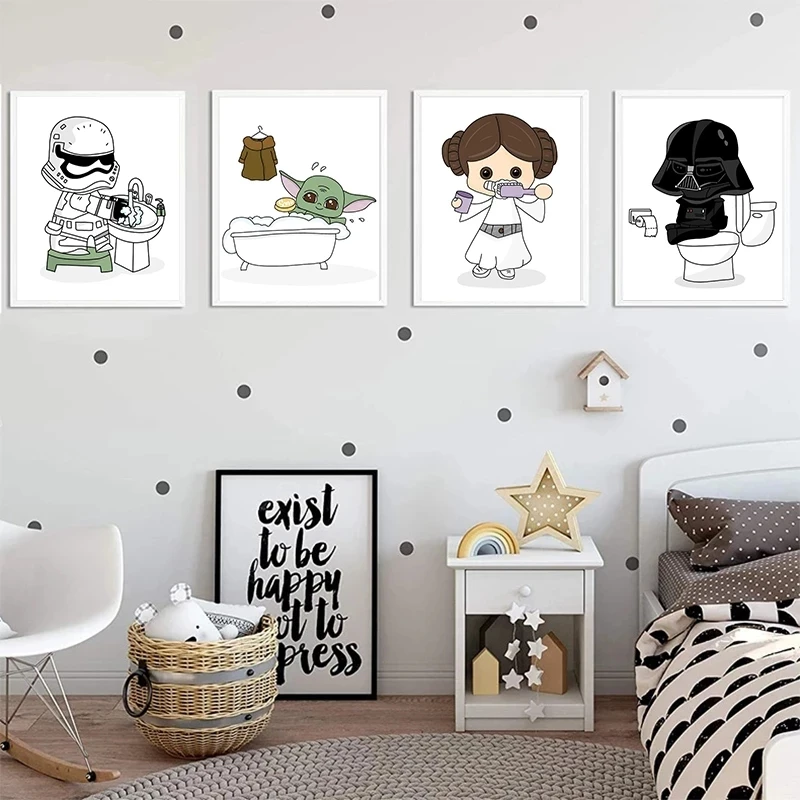 Модульный холст с изображением Звездных войн мультяшное украшение для дома