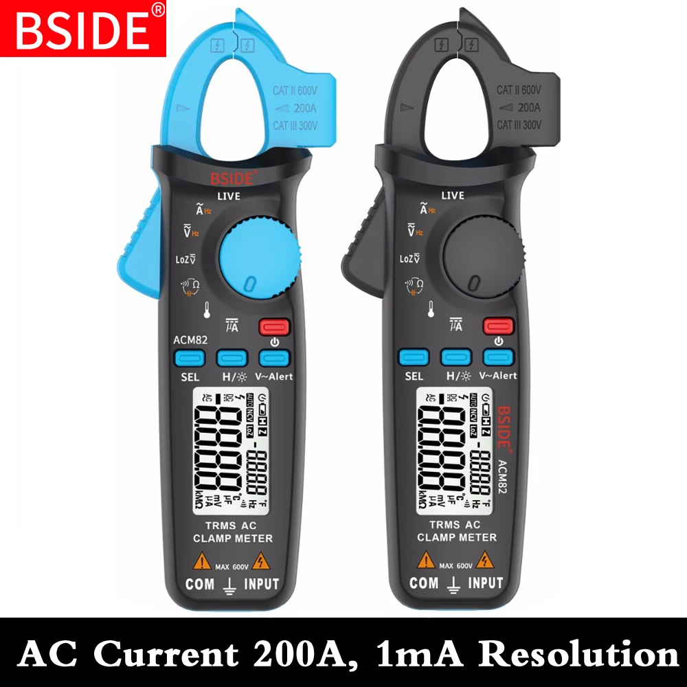 Высокоточный токоизмерительный клещи BSIDE ACM82 с автоматическим диапазоном True RMS